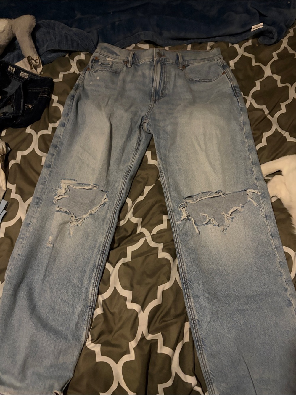 American Eagle Outfitters Light Blue Distressed Jeans